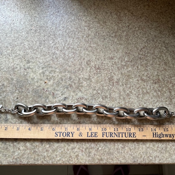 Kenneth Lane 15 Large Chunky Link Silver Necklace - Picture 3 of 4